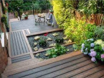 wooden patio deck installation project