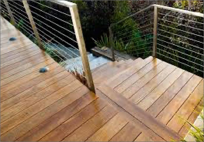 wooden patio deck installation