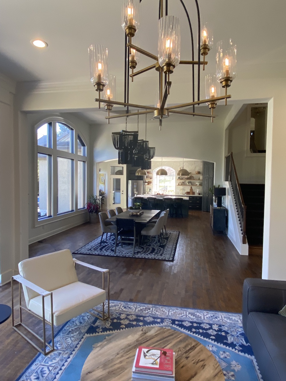 Beautiful and Unique Chandelier in Living Room