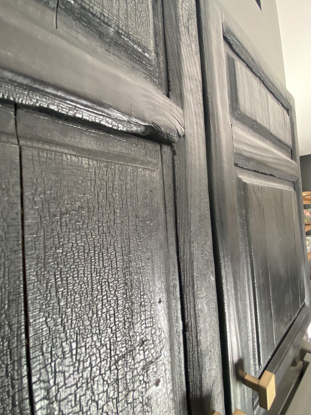 Black Wood Kitchen Cabinet