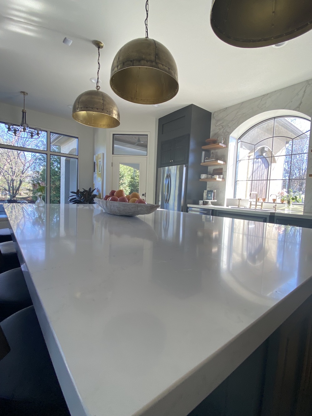 White Synthetic Kitchen Island